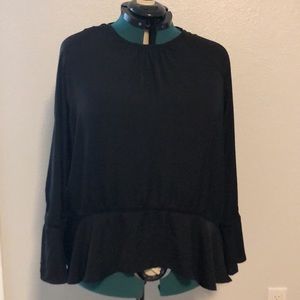 Mossimo Long Sleeve Blouse, Black, XXL